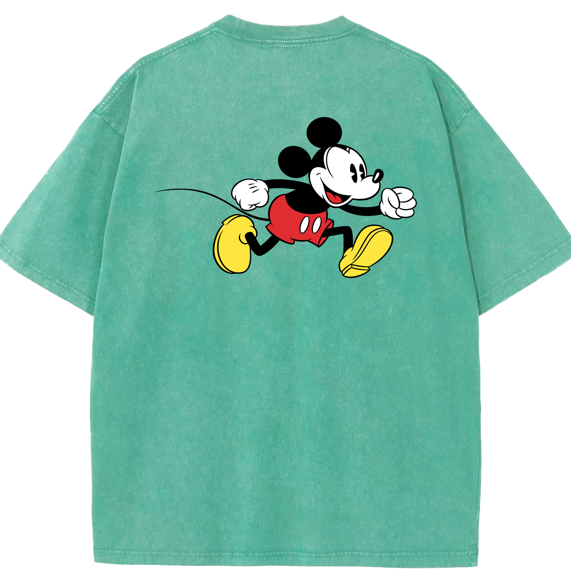 （画像用） ミッキーマウス Mickey Mouse 綿100% ヴィンテージ風 半袖Tシャツ（背面プリント）